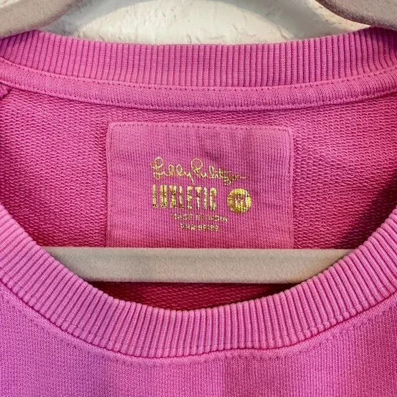 Lilly Pulitzer Lilac Rose BEACH COMBER PULLOVER Crewneck Size M - Picture 3 of 6
